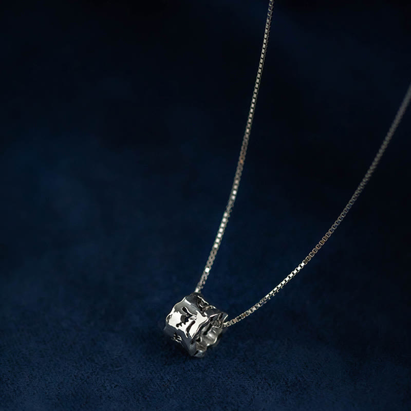 Collar con colgante de plata de ley 925 con Buddha Stones tibetanas Om Mani Padme Hum grabado Love Focus - image 8