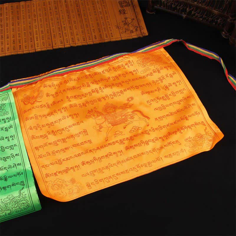 Bandera tibetana de oración al aire libre auspiciosa de caballo de viento de 5 colores