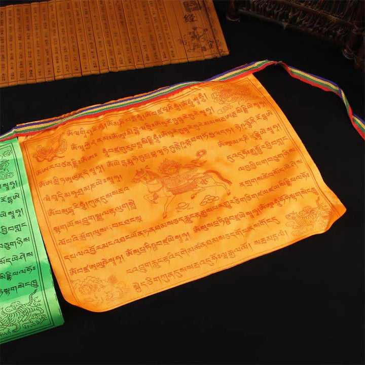 Bandera tibetana de oración al aire libre auspiciosa de caballo de viento de 5 colores