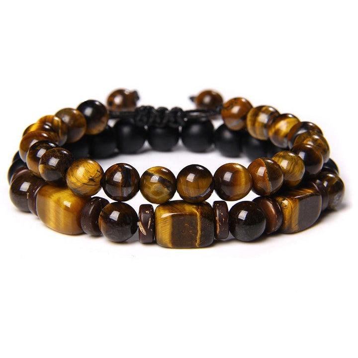 Pulsera Courage de hematita con piedra esmerilada de ojo de tigre de Buddha Stones