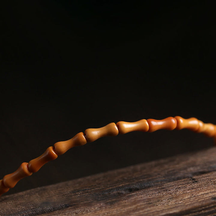 Pulsera de la suerte con diseño de bambú de aventurina verde y oliva natural con Buddha Stones