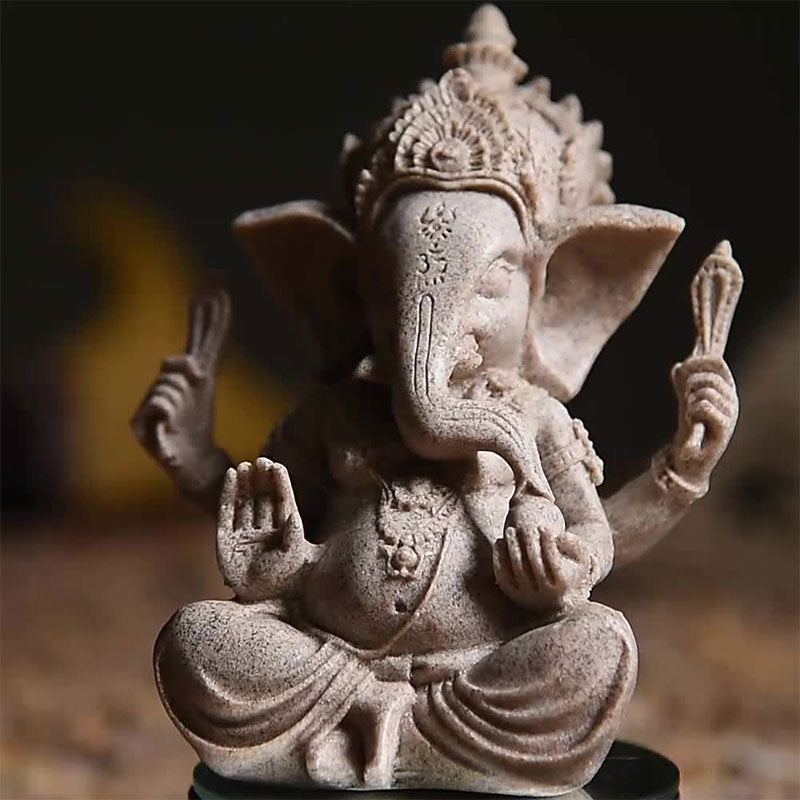 Estatua de elefante Ganesh Ganpati de Buddha Stones , bendición de riqueza, decoración del hogar - image 2
