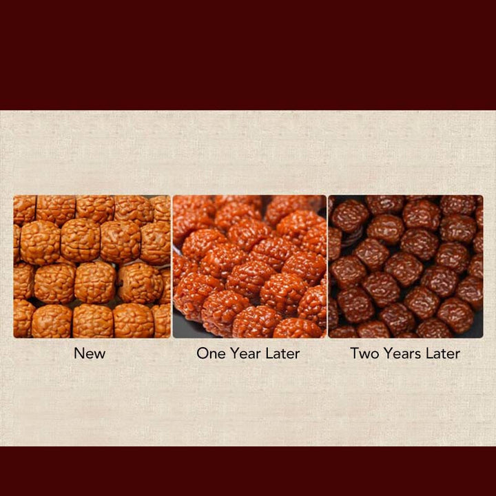 Tíbet 108 Mala cuentas Rudraksha Bodhi semilla zodiaco chino Buda Natal pulsera con dijes de riqueza