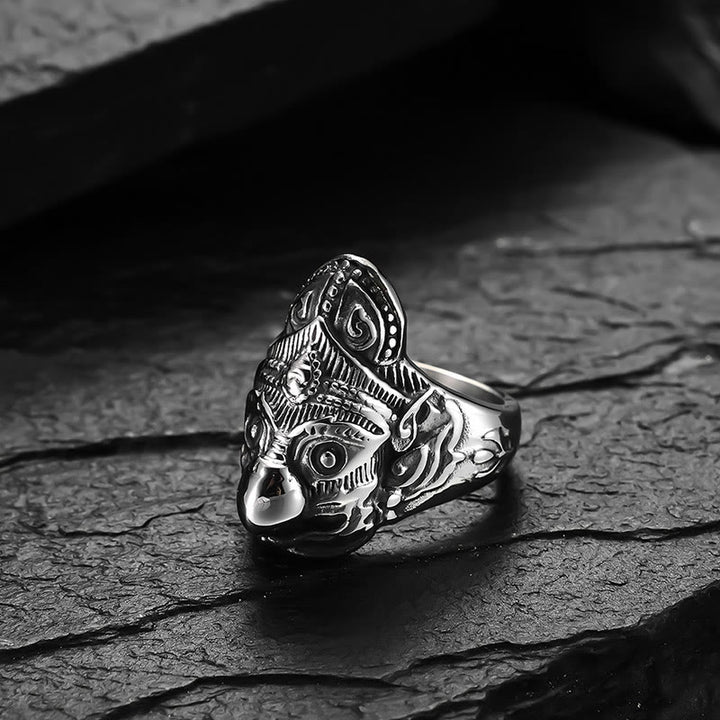 Anillo de acero de titanio con protección de aves Tibet Garuda