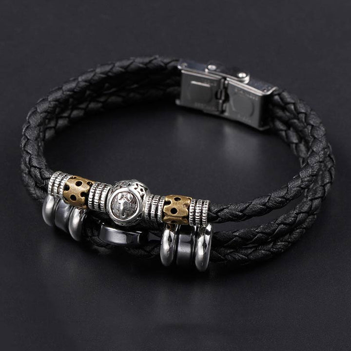 Buddha Stones Pulsera de Protección de Hematita 12 Constelaciones del Zodíaco
