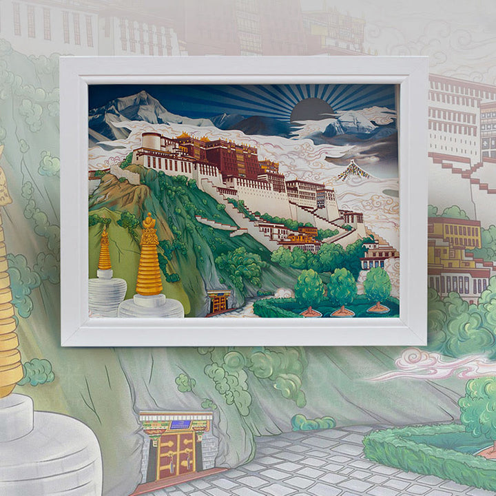 Lámpara LED de papel del Palacio Potala del Tíbet, luces artísticas de noche, lámpara de mesa LED creativa - image 1