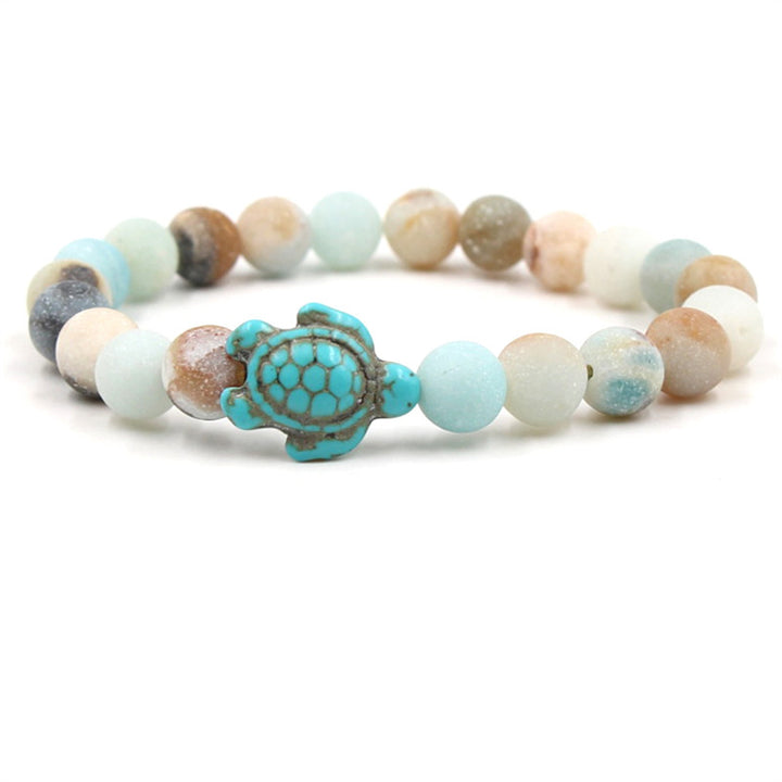 Pulsera de bendición de turquesa de tortuga marina de piedra natural de Buddha Stones