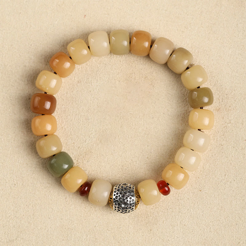 Buddha Stones Semilla Bodhi Natural El Señor del Bosque Cadáver Om Mani Padme Hum Pulsera de Sabiduría