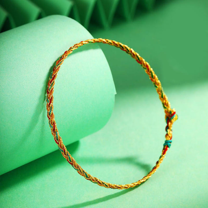 Pulsera de hilo trenzado con diseño de escamas de dragón multicolor hecha a mano con Buddha Stones