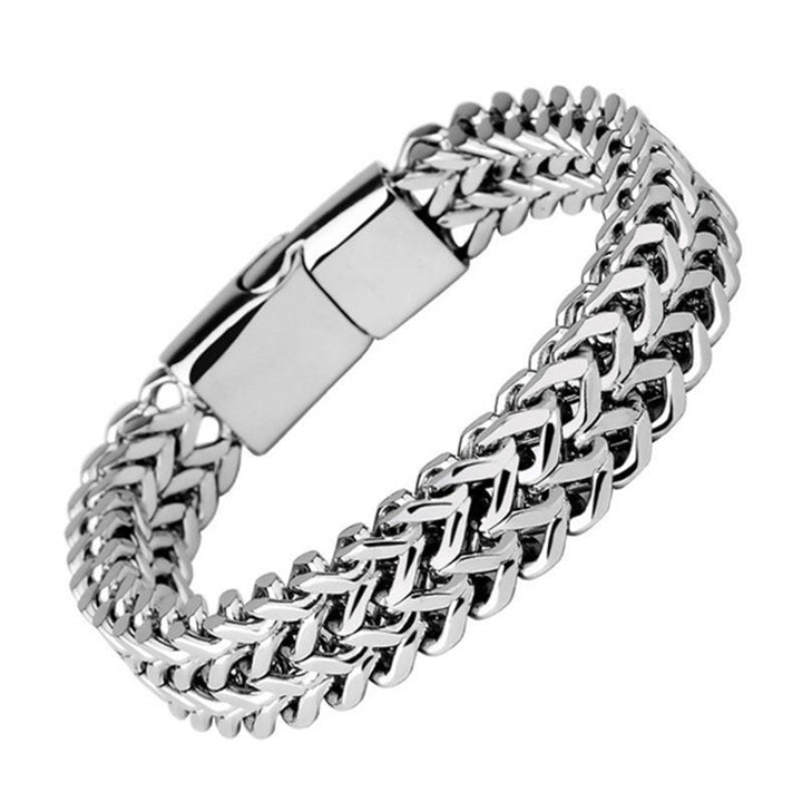 Brazalete de pulsera de equilibrio de acero de titanio con hebilla magnética de escamas de pescado de Buddha Stones