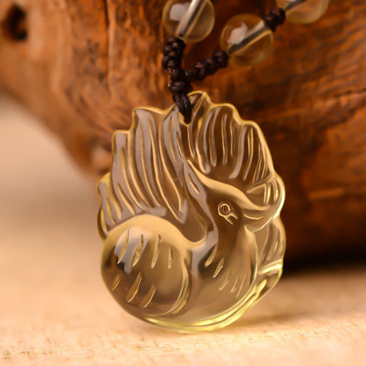 Buddha Stones, amatista Natural, cristal blanco, citrino, colgante de collar de la suerte de zorro de nueve colas
