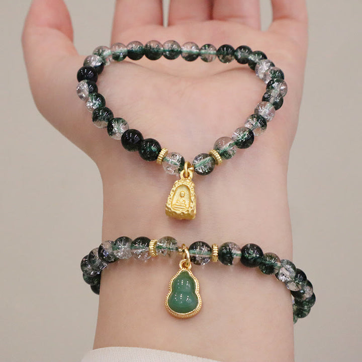 Buddha Stones con forma de calabaza de confianza fantasma verde natural con piedras de Buda