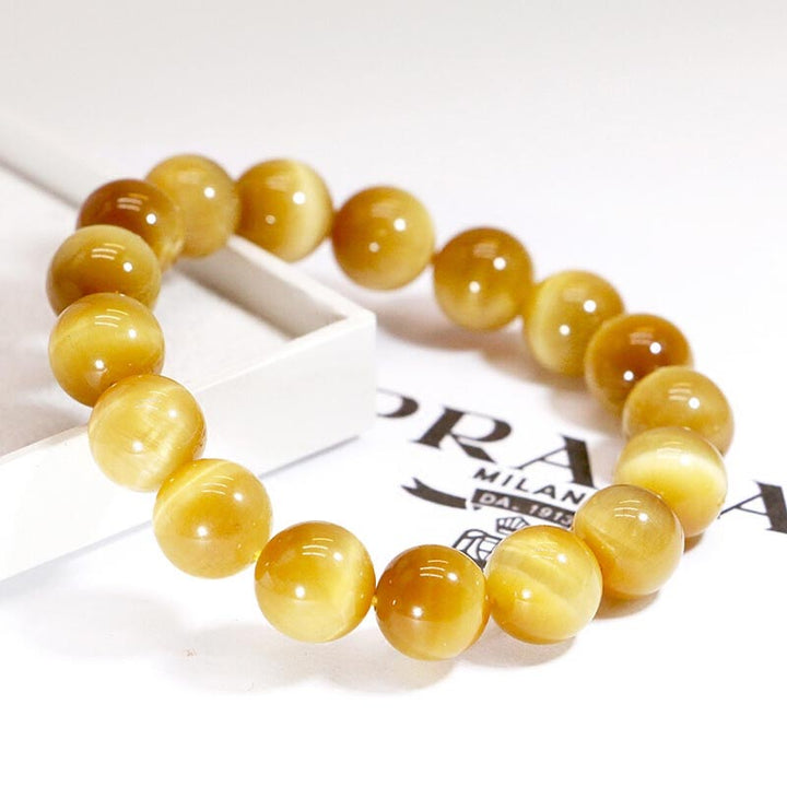 Pulsera de cuentas de ojo de tigre de cristal curativo de ansiedad y estrés con Buddha Stones