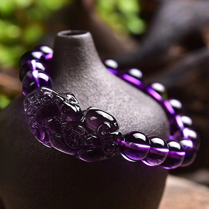 Pulsera de riqueza de fortuna con amatista Feng Shui de Buddha Stones - image 4