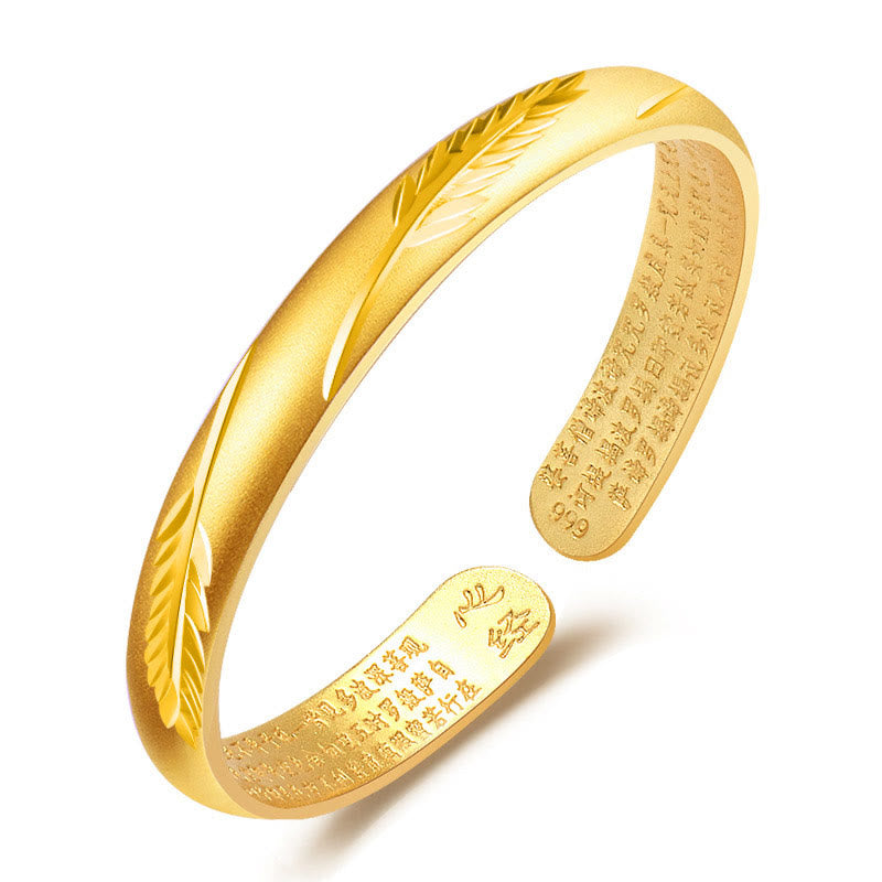 Brazalete de cobre con diseño de Sutra y corazón de Buddha Stones , brazalete de cobre con patrón grabado