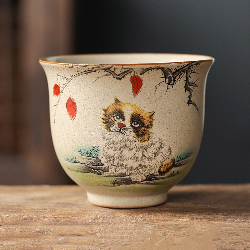 Taza de té de cerámica del zodíaco chino, 12 Buddha Stones, taza de té de Kung Fu, 130ml