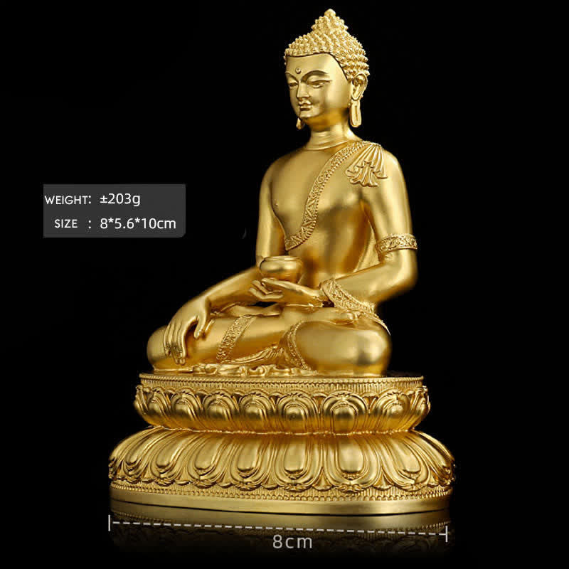 Figura de Buda medicinal Shakyamuni Amitabha, estatua de cobre de serenidad, decoración del hogar - image 6