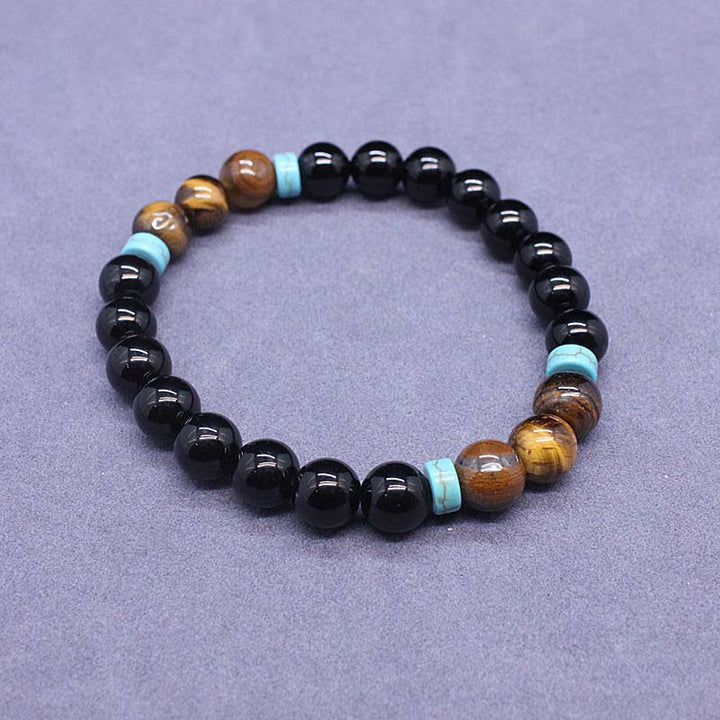 Juego de mala pacífica de ónix negro tibetano con Buddha Stones