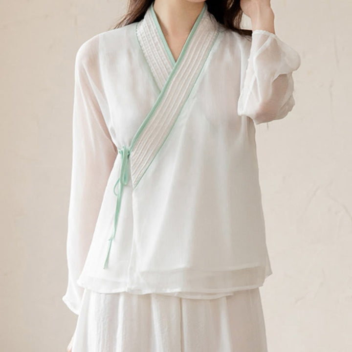 Conjunto de ropa de gasa para mujer, ropa de práctica de meditación espiritual Zen, Buddha Stones, oración Retro