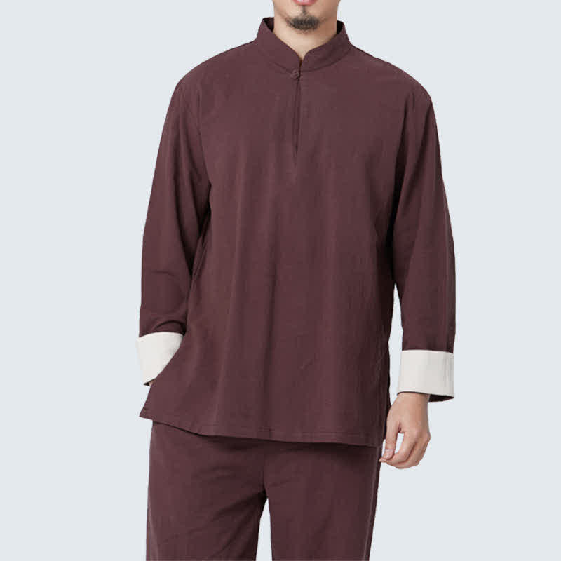Conjunto de ropa de lino y algodón para hombre, meditación Zen espiritual, Buddha Stones, Yoga, práctica de oración - Marrón - US/UK/AU44，EU54 (3XL) - image 18
