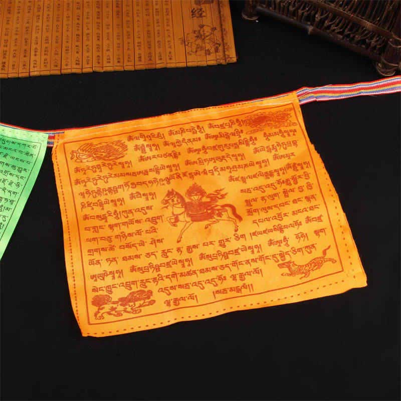 Bandera tibetana de oración al aire libre auspiciosa de caballo de viento de 5 colores