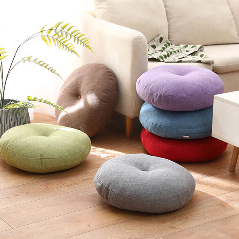 Cojín de asiento de meditación de lino con diseño Simple de loto, decoración para el hogar y la sala de estar - image 1