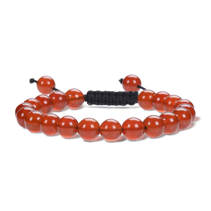 Pulsera de macramé ajustable unisex con cuentas de cristal de piedras preciosas de poder curativo natural de Buddha Stones - Ágata roja - image 19