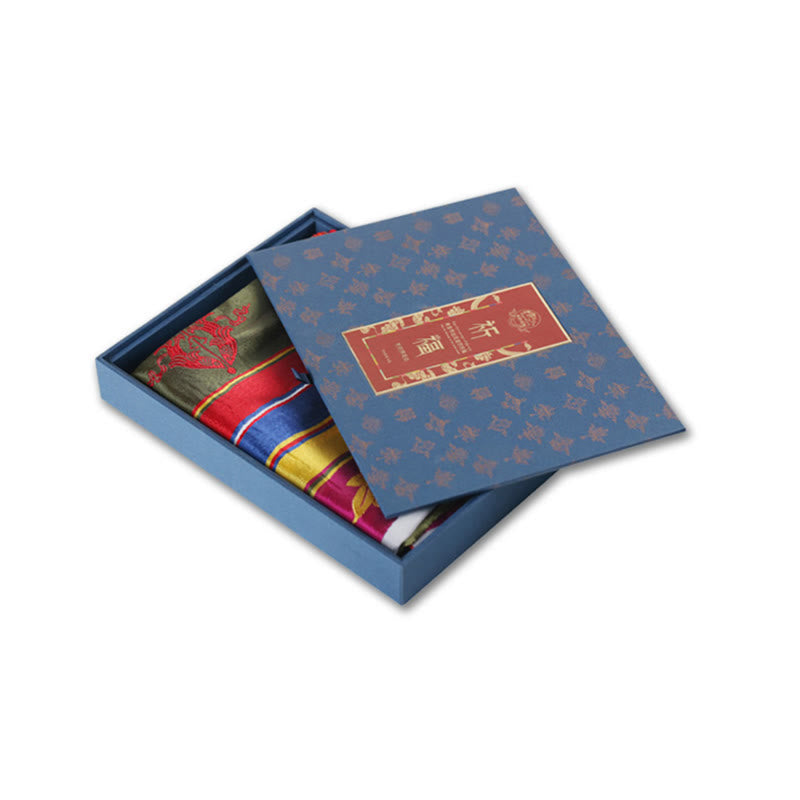 Bendición de la suerte tibetana, mantra de loto multicolor, decoración jacquard Khata - image 15