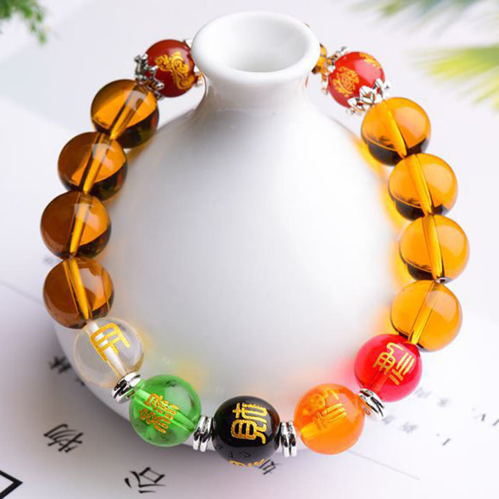 Pulsera de la felicidad de la fortuna con citrino natural de Buddha Stones