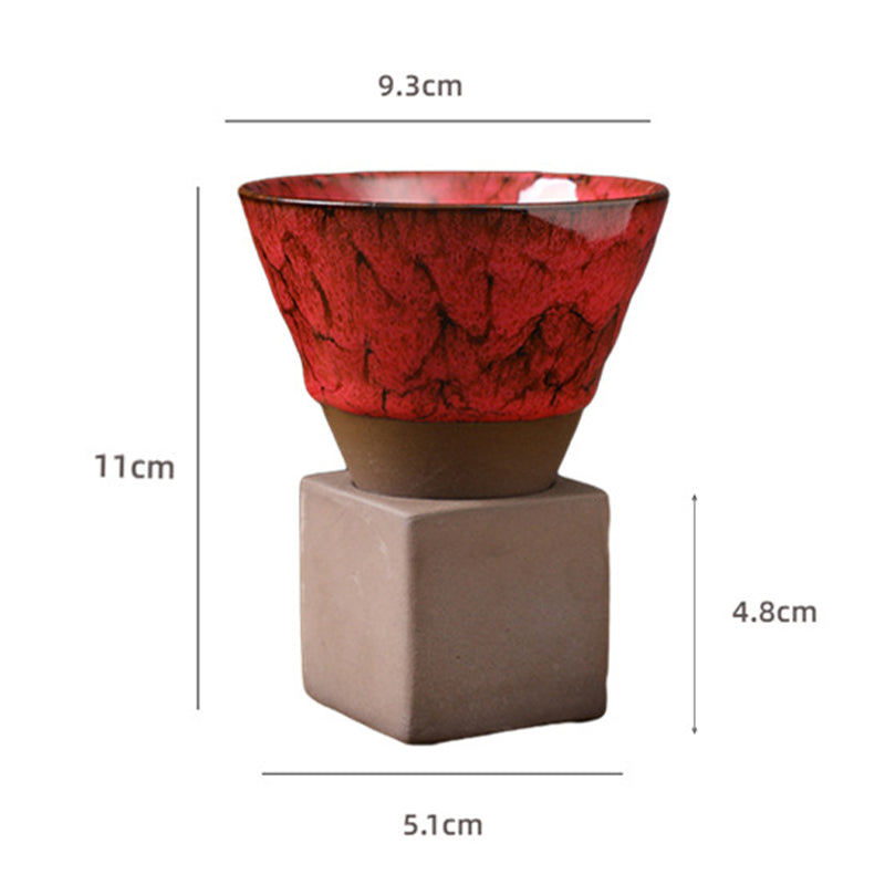 Taza de café de cerámica con cambio de horno Retro Buddha Stones, taza de café expreso con Base de 200ml