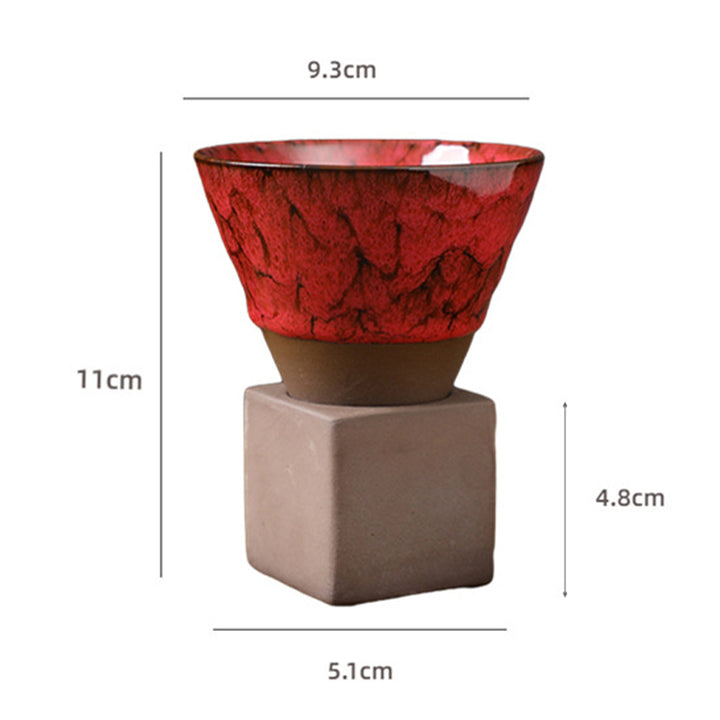 Taza de café de cerámica con cambio de horno Retro Buddha Stones, taza de café expreso con Base de 200ml