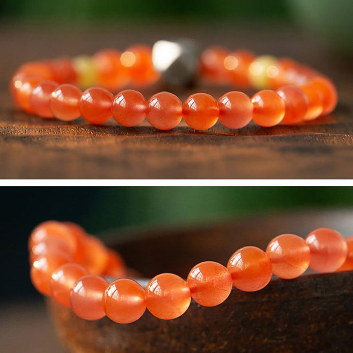 Buddha Stones, Plata de Ley 925, amuleto de Buda natal del zodiaco chino, ágata roja, ámbar, pulsera de autoaceptación