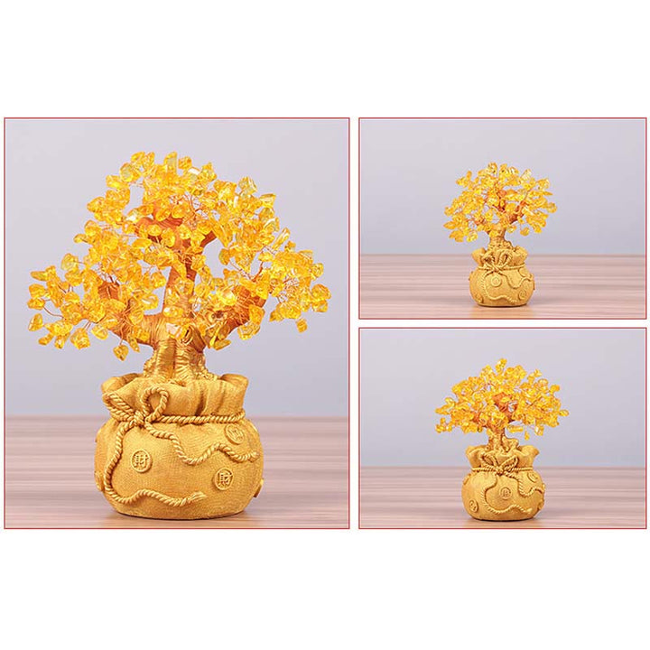 Buddha Stones Adorno de piedras preciosas de árbol de dinero de citrino natural - Feng Shui para la prosperidad - image 13