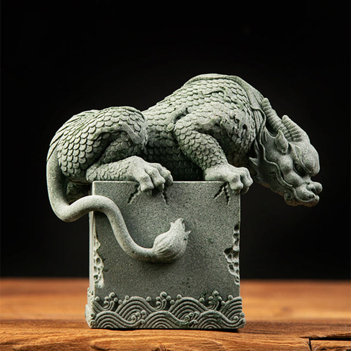 Buddha Stones Feng Shui, dragón sentado de pie, éxito, suerte, decoración del hogar - image 16
