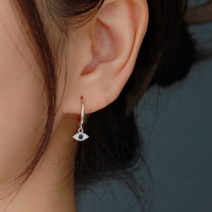 Pendientes de plata de ley 925 con Buddha Stones , protección contra el mal de ojo