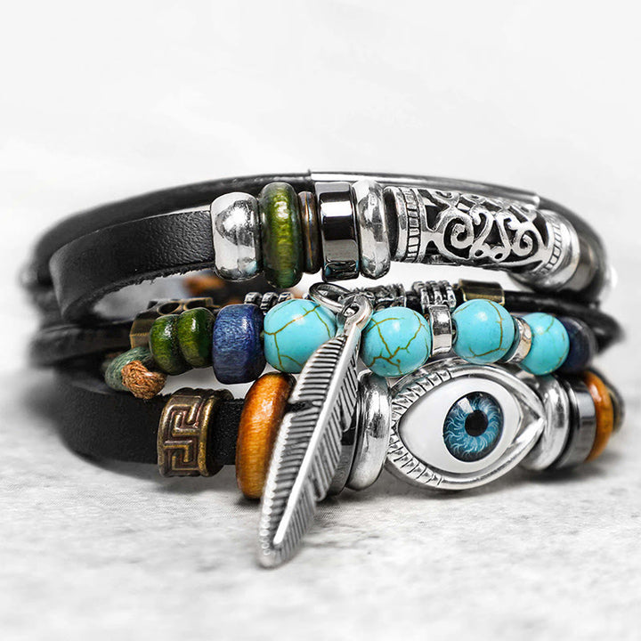 Pulsera de purificación de mal de ojo de turquesa tibetana con Buddha Stones