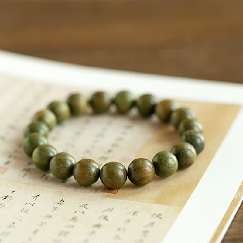Pulsera de curación calmante de sándalo verde tibetano
