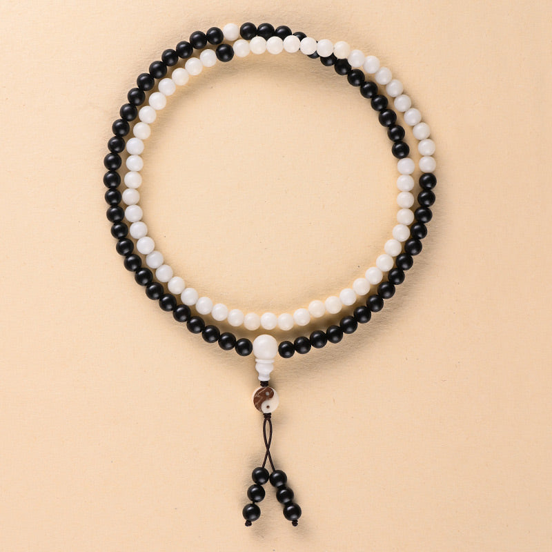 Collar Protección YinYang Ébano Buddha Stones Mala