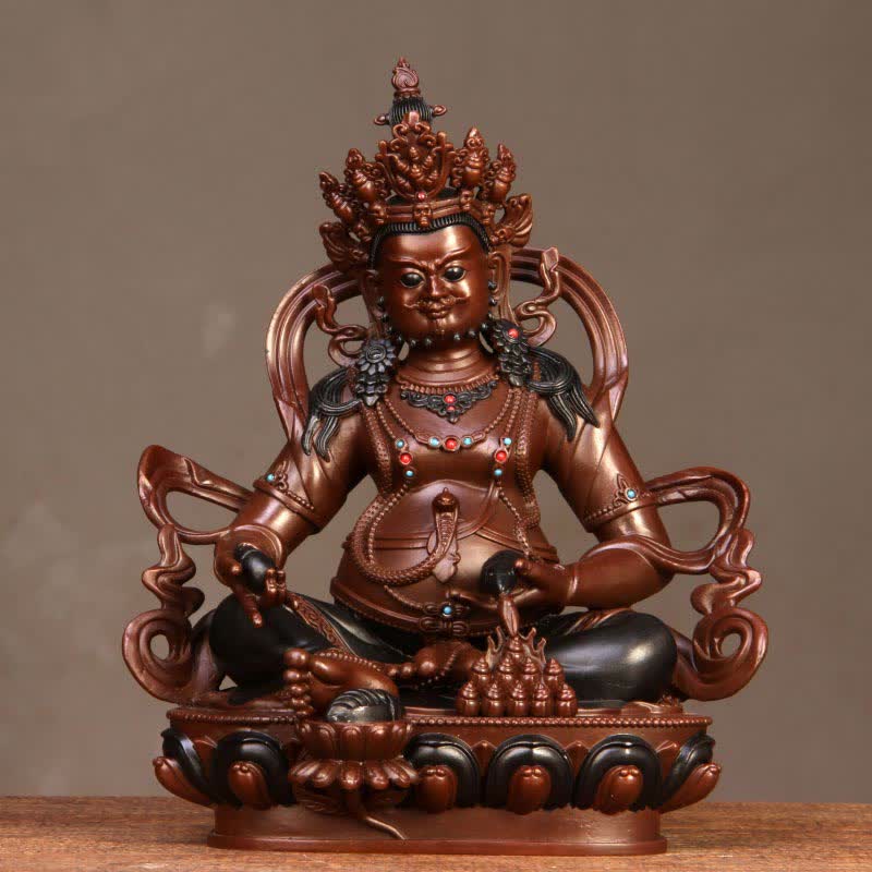 Estatuilla amarilla de Jambhala Bodhisattva, estatua de cobre de compasión, decoración para el hogar y la Oficina - image 0