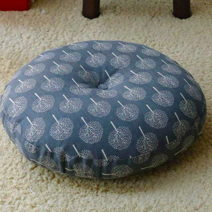 Cojín de asiento de meditación de lino con diseño Simple de loto, decoración para el hogar y la sala de estar - Desmontable - Aprox. 40 cm × 10 cm (puede haber una ligera variación) - Azul acero claro - image 24