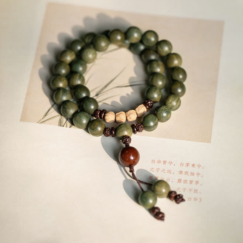 Pulsera de paz positiva de sándalo verde