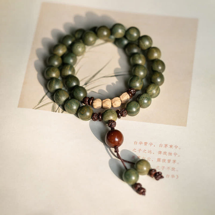 Pulsera de paz positiva de sándalo verde