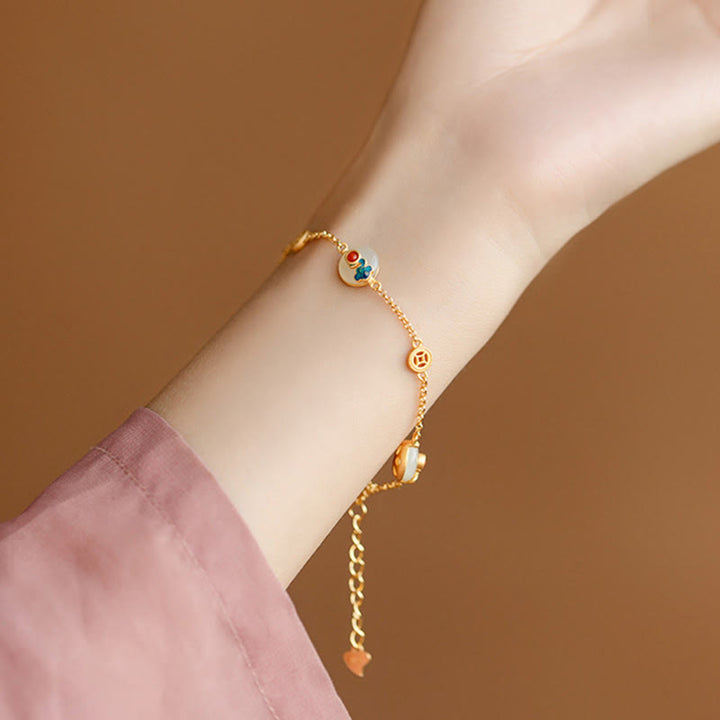 Pulsera de la suerte con diseño de jade y nubes propicias de Buddha Stones
