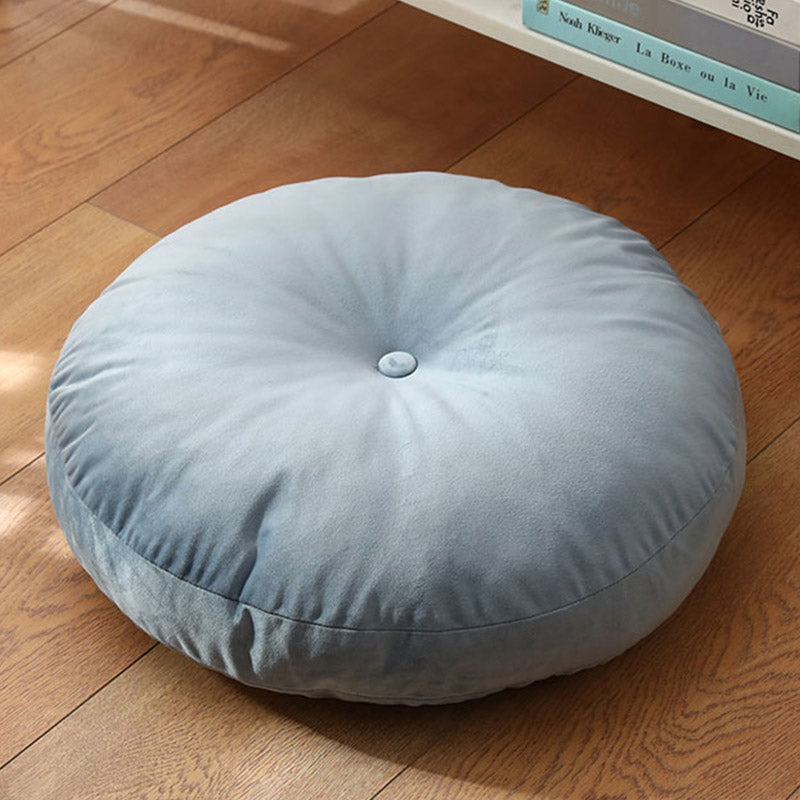 Cojín de asiento de meditación de lino con diseño Simple de loto, decoración para el hogar y la sala de estar - Desmontable - 40 cm x 10 cm - Azul polvoriento - image 28