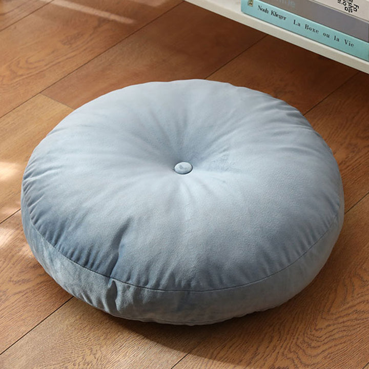 Cojín de asiento de meditación de lino con diseño Simple de loto, decoración para el hogar y la sala de estar - Desmontable - 40 cm x 10 cm - Azul polvoriento - image 28