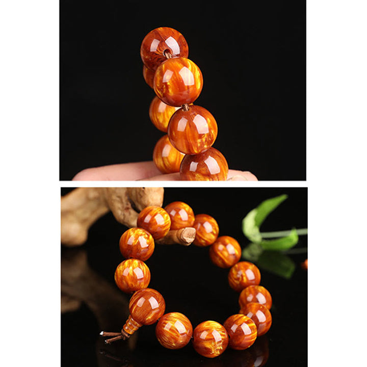 Buddha Stones Sauce De Mar Dorado Éxito Pulsera Positiva Mala