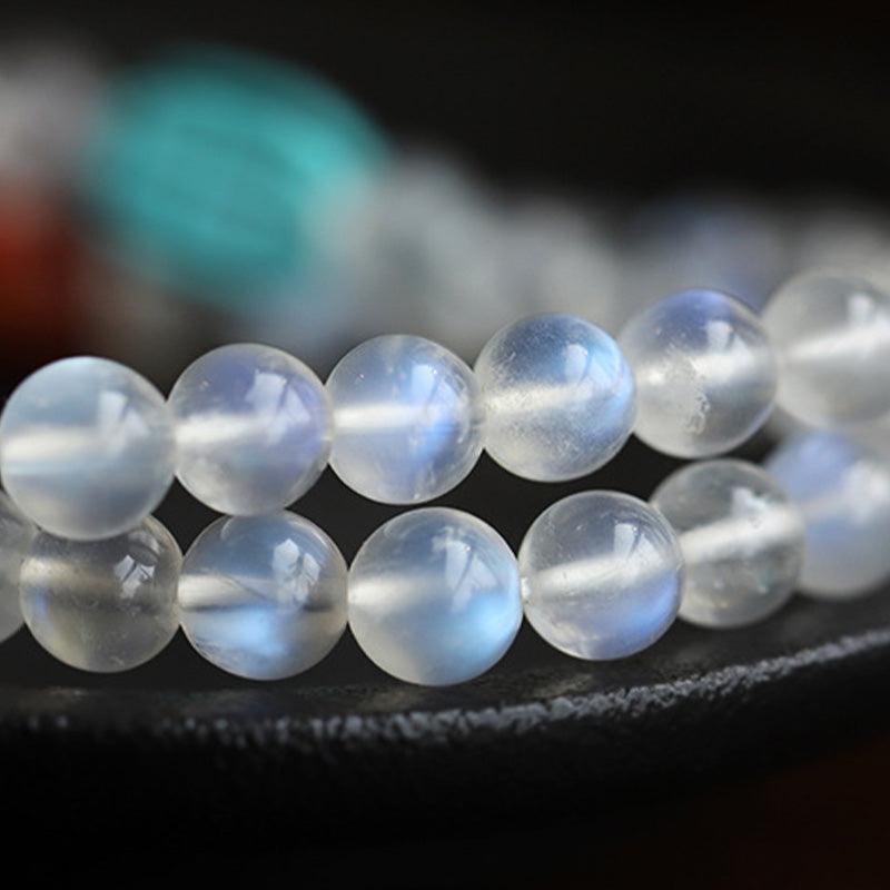 Buddha Stones 108 cuentas Mala piedra lunar ámbar loto turquesa pulsera curativa de cristal