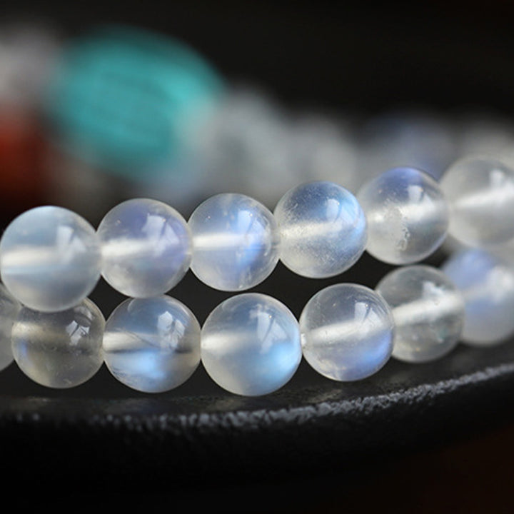 Buddha Stones 108 cuentas Mala piedra lunar ámbar loto turquesa pulsera curativa de cristal