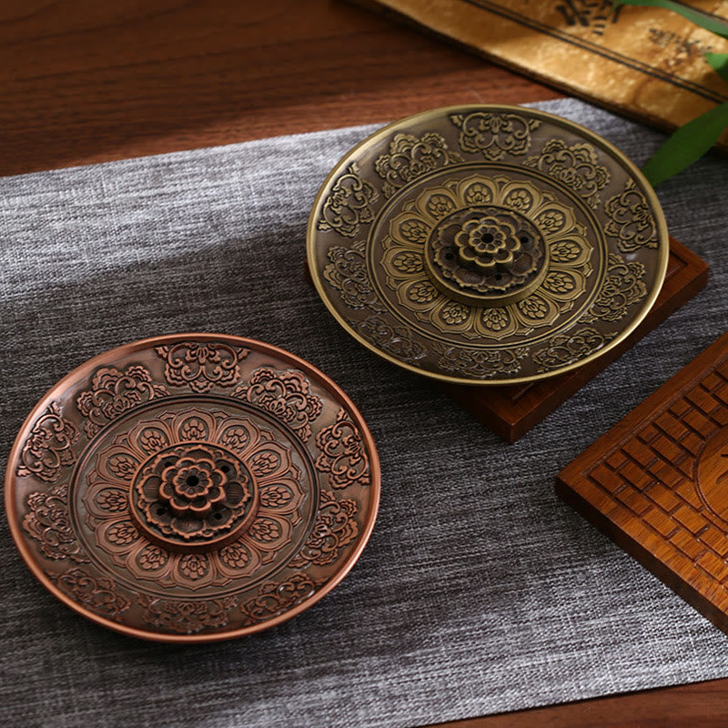 Buddha Stones, loto, dragón, Fénix, ocho símbolos propicios, soporte de varilla de incienso de aleación de Zinc, decoración quemadora de incienso curativo