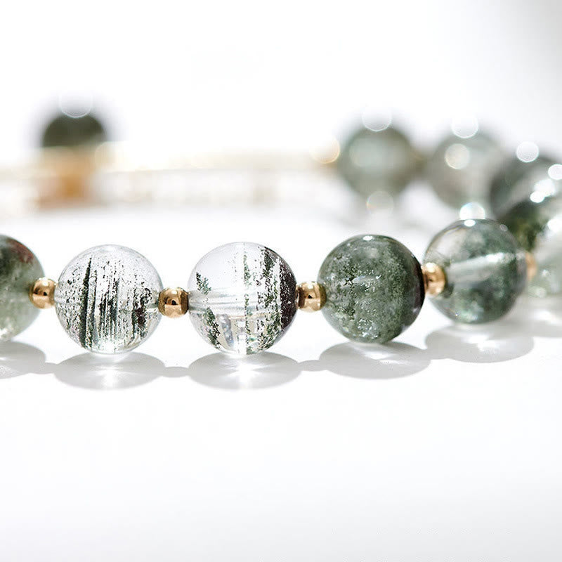 Pulsera con dije de confianza de cristal fantasma verde de Buddha Stones